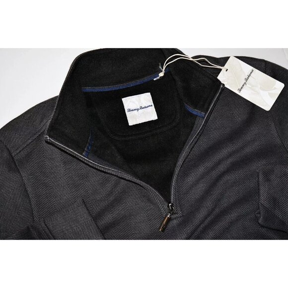 Tommy Bahama Mens Size XXL New Castle Half-Zip Pullover Sweater Coal Gray - Picture 4 of 4
